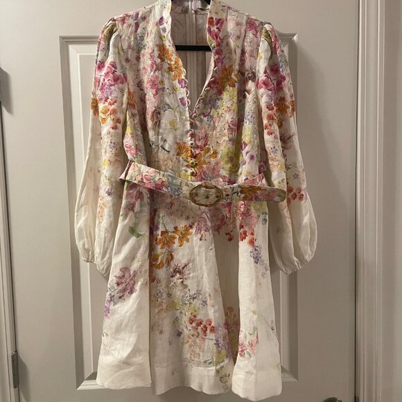 Zimmermann Natura Buttoned Mini Dress - Picture 3 of 10